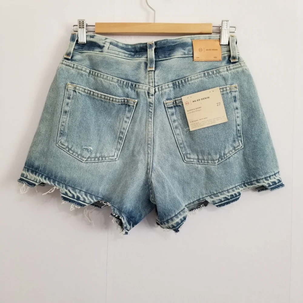 AG Adriano Goldschmied Alexis High Rise Wedgie Jean Shorts Sz 27 - Picture 4 of 7